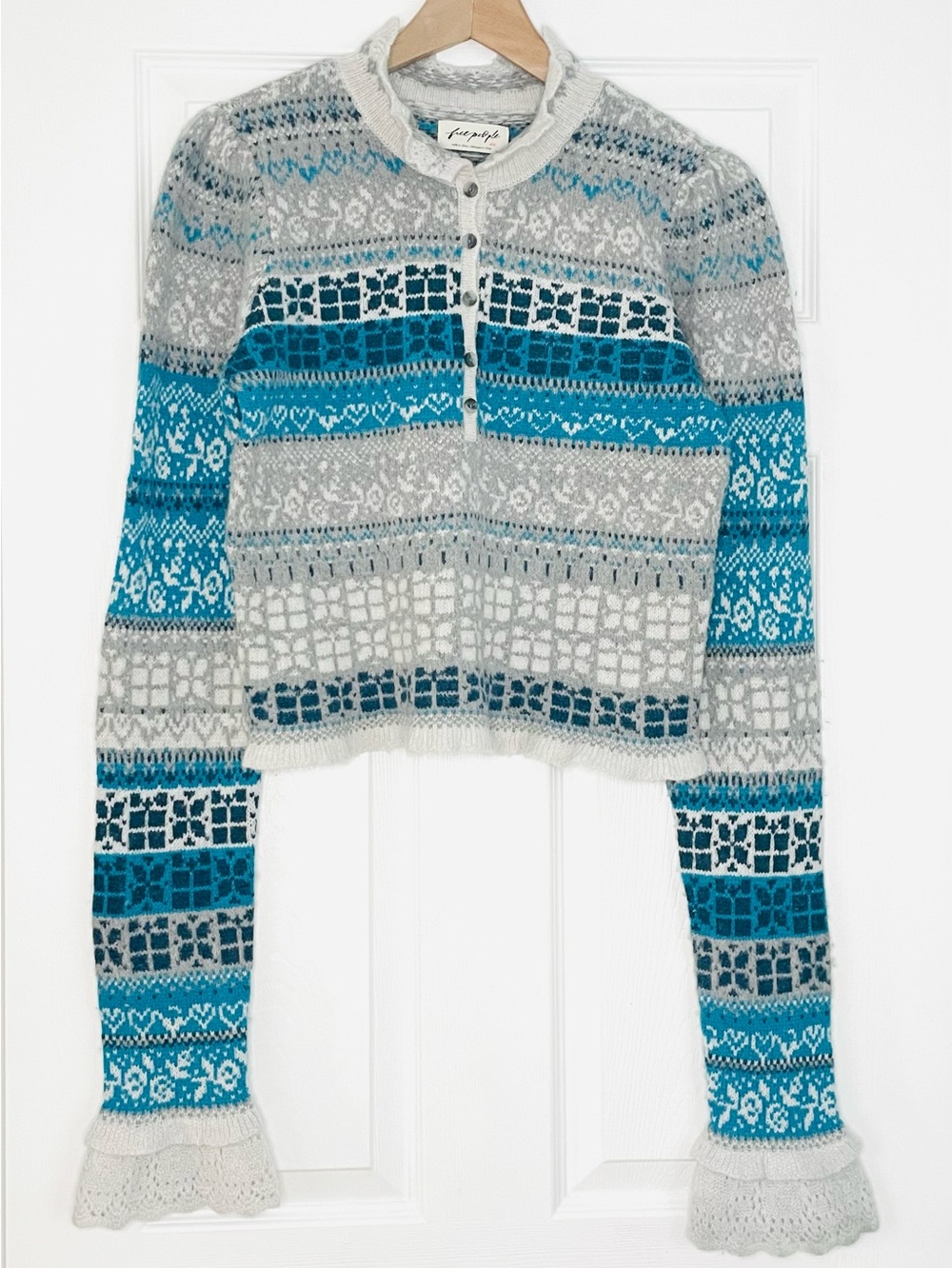 NWT Free People Gift Wrapped Henley Sweater Size M